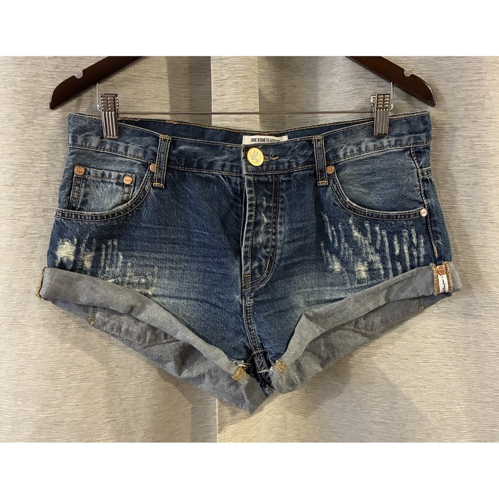 One X One Teaspoon Sz 29‎ Relaxed Fit Cuff Hem Shorts Hot pants Festival